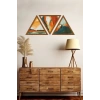 Dekoratif Üçgen Çerçeveli Ahşap Tablo Set 35 x 40