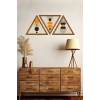 Dekoratif Üçgen Çerçeveli Ahşap Tablo Set 35 x 40