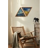 Dekoratif Üçgen Çerçeveli Ahşap Tablo Set 35 x 40