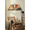 Dekoratif Üçgen Çerçeveli Ahşap Tablo Set 35 x 40