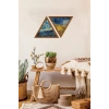 Dekoratif Üçgen Çerçeveli Ahşap Tablo Set 35 x 40