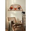 Dekoratif Üçgen Çerçeveli Ahşap Tablo Set 35 x 40