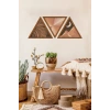 Dekoratif Üçgen Çerçeveli Ahşap Tablo Set 35 x 40