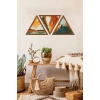 Dekoratif Üçgen Çerçeveli Ahşap Tablo Set 35 x 40