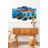 Deniz Manzarası 5 Parçalı Mdf Tablo 60 x 100