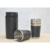 Leather-covered 4-piece Shot Glass Set