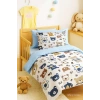 Digital Printed 3D Cotton Newborn Baby Bedding Set Bear Toy Blue