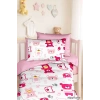 Digital Printed 3D Cotton Newborn Baby Bedding Set Bear Toy Pink