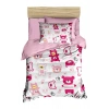 Digital Printed 3D Cotton Newborn Baby Bedding Set Bear Toy Pink
