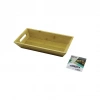 DİKDÖRTGEN=16X30CM  DERİN=4.5CM  AHŞAP BAMBU SUNUM TEPSİSİ ÇİFT OYMA KULPLU (5365)