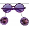 Disco Ball Hoop Party Glasses Purple Color 15x16 cm (5365)