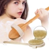 Doğal At Kılı Selülit Karşıtı Sapı Çıkabilen Ahşap Banyo Fırçası (5365)