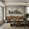 Durukar® 100x35 cm Dev Boy hello. Yazılı Kırılmaz Pleksi Ayna - Premium Ofis ve Villa Antre Dekoru