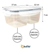 Durukar® 2 Compartment 0.45+0.45 Liter Locking Lid Food Storage Container LC-524