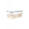 Durukar® 2 Compartment 0.45+0.45 Liter Locking Lid Food Storage Container LC-524