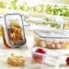 Durukar® 2 Compartment Leak-Proof Gasket Sealed Locking Lid 1 Liter Food Storage Container -LC505