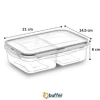 Durukar® 2 Compartment Leak-Proof Gasket Sealed Locking Lid 1 Liter Food Storage Container -LC505