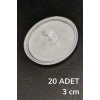 Durukar® 20 Adet Şeffaf Yuvarlak 3 Cm Çaplı Güçlü Disk Yapışkanlar