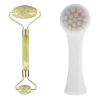 Durukar® 2-piece Set Double-Sided Skin Cleansing Brush and Jade Stone Double-Sided Skin Massage Tool