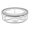 Durukar® 3 Compartment Leak-proof Gasketed Lid Round Storage Container 1.35 Liter LC-500