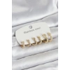 Durukar® 316L Çelik Gold Renk 6lı Set Kalp Form Kadın Küpe