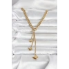 Durukar® 316L Çelik Gold Renk Kelebek Sallantılı Kadın Kolye