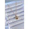 Durukar® 316L Çelik Gold Renk Zirkon Taşlı Kadın Kolye