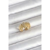 Durukar® 316L Çelik Gold Renk Zirkon Taşlı Vintage Model Kadın Yüzük