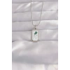 Durukar® 316L Çelik Gümüş Renk Beyaz Mineli Tarot Kolye