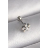 Durukar® 316L Çelik Gümüş Renk Zirkon Taşlı Çiçek Model Tragus Piercing