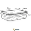 Durukar® 4-Compartment Leak-Proof Gasketed Locking Lid 1 Liter Food Storage Container -LC520