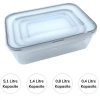 Durukar® 4-piece Nested Leak-Proof Gasketed Lockable Lid Plastic Storage Containers LC315
