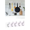 Durukar® 5li Güçlü Yapışkanlı Şeffaf Duvar Askısı Banyo Mutfak Düzenleyici Pratik Askılık