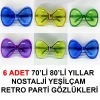 Durukar® 70li 80li Yıllar Nostalji Yeşilçam Retro Parti Gözlükleri 6 Adet