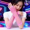 Durukar® 80’ler 90’lar Retro Neon Pembe File Parmaksız Eldiven 26 cm