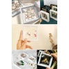 Durukar® 9x9 cm Standlı 3D Takı Ziynet Hatıra Koleksiyon Saklama Kutusu Şeffaf Film Çerçevesi