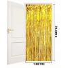 Durukar® Altın Gold Renk Ekstra Metalize Parlak Saçaklı Arka Fon Perde İthal A Kalite 1x2 Metre