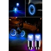 Durukar® Araç ve Bisiklet İçin 2’li Mavi LED Hava Valfi Işık Kapakları–Gece Parlayan Lastik Lambası Sibop Kapağı