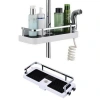 Durukar® Hangable Bathroom Corner Shelf Shampoo & Soap Holder Double Hook Organizer Rack Stainless Steel