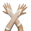 Durukar® Beyaz Renk Parmak Arası File Örgü Eldiven 26 cm