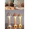 Durukar® Çatı Model Bronz Renk Şarjlı Dokunmatik 3 Renkli LED Masa Lambası