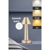 Durukar® Çatı Model Gold Renk Şarjlı Dokunmatik 3 Renkli LED Masa Lambası