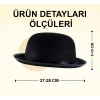 Durukar® Charlie Chaplin Stil Yetişkin Şapkası – Siyah Melon Parti Şapkası