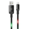 Durukar®  DC09 Ses Duyarlı Işıklı Micro USB Kablo 1M 2A - Siyah