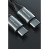 Durukar®  DC43 Type-C to Type-C 1M Örgü 60W Hızlı Şarj Kablo - Yeşil