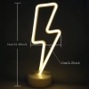 Durukar® Dekoratif Şimşek Şeklinde Pilli Neon Led Lamba Süs Masa Lambası