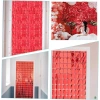 Durukar® Ekstra Metalize Kırmızı Renk Disko Dikdörtgen Kesim Kapı Perdesi Dekorasyon 1x2 Metre