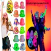 Durukar® Farklı Desenlerde Plastik Neon UV Işık Parti Şapkası 1 Adet