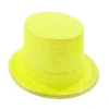 Durukar® Floresan Sarı Renk Simli Uzun Fötr Melon Şapka 12 cm