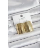 Durukar® Gold Renk Pirinç Vintage Esintili Statement Küpe
